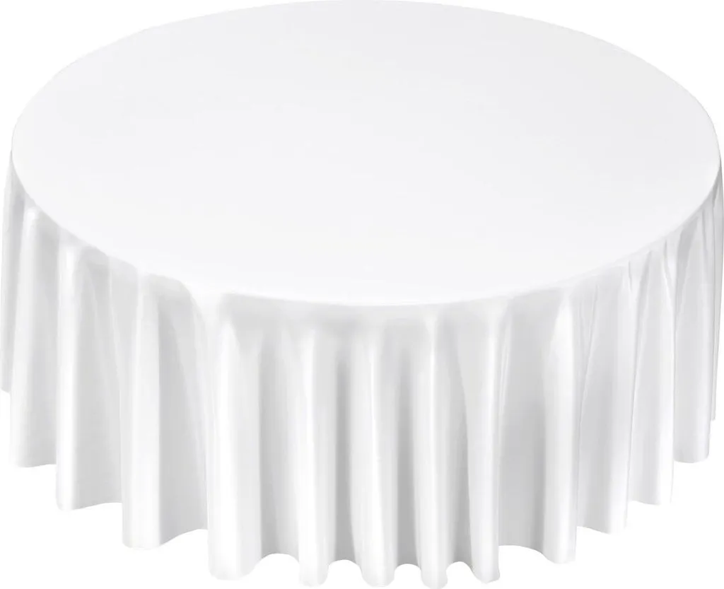 Set 6 Tovaglie Bianche Rotonde 132 Pollici - Tessuto Professionale