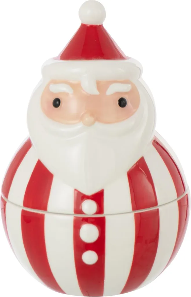 Bol de Noël en Céramique avec Couvercle Figurine Père Noël J-Line