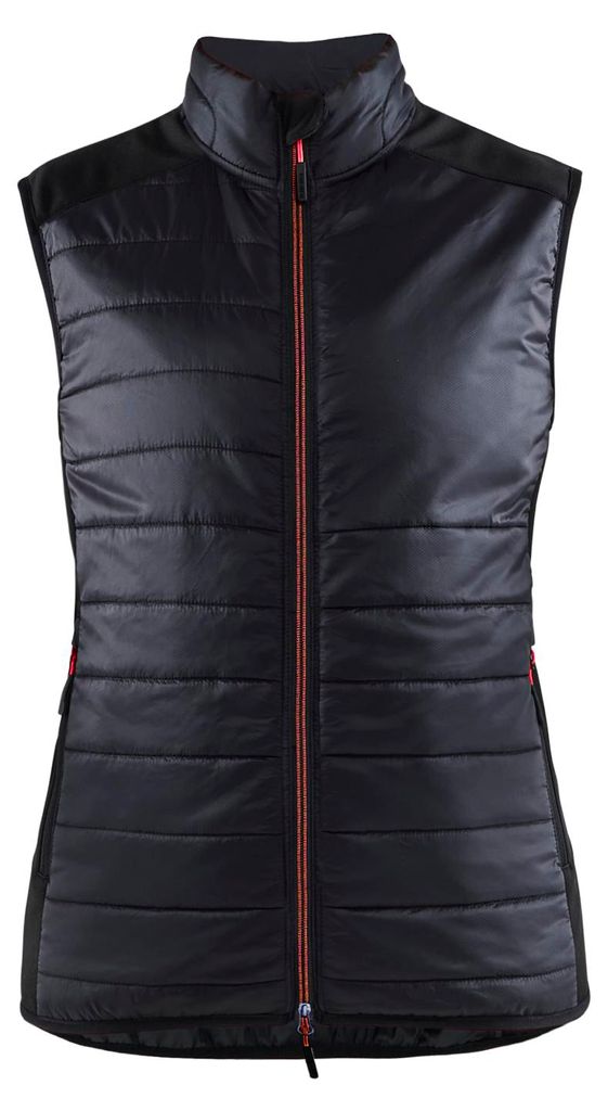 Blakläder Damen Weste warm gefüttert 3864, Farbe:Schwarz/Rot, Größe:XL
