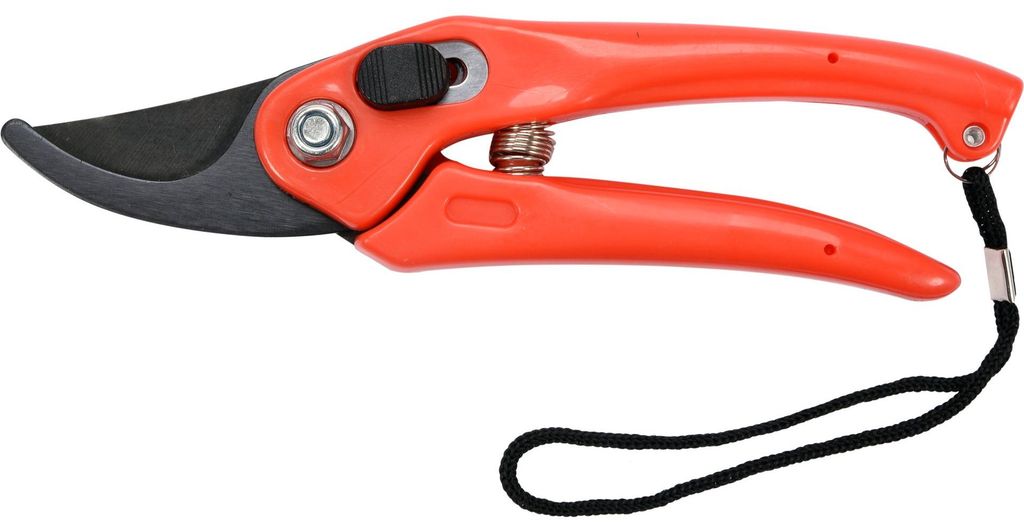 Gartenschere 180 mm mit Sicherheitsverschluss und abgerundeter Klinge