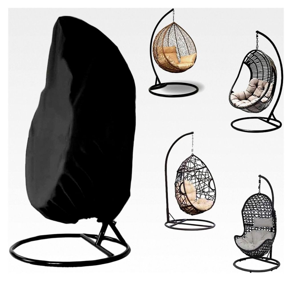 Hängesessel Abdeckung aus Oxford Stoff, wasserdicht 210D, für Schaukelstuhl und Lounge-Sessel, 190 x 115 cm, Schwarz