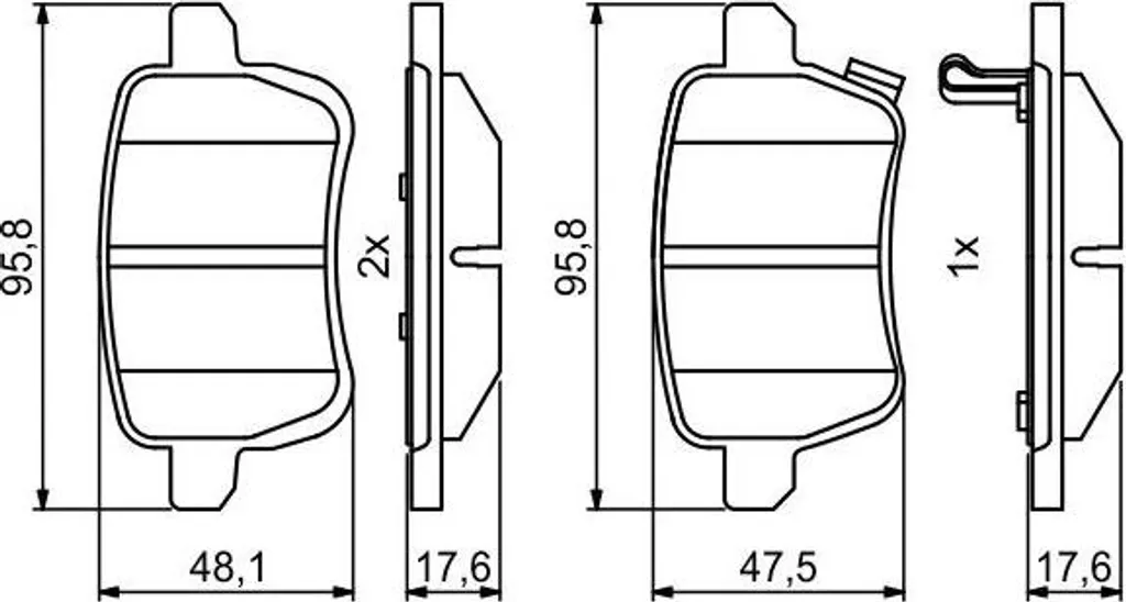 Plaquettes de frein BOSCH 0 986 494 802 pour Fiat 500L et Tipo OE 77366595