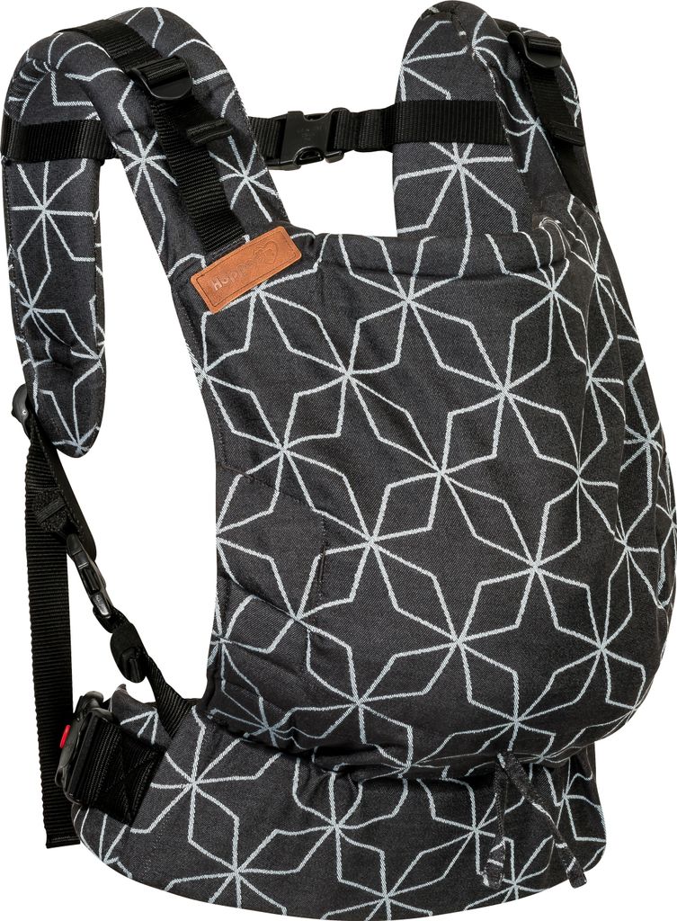 HOPPEDIZ Babytrage Buckle ab Geburt (3,5 - 20 kg) - Fullbuckle mit 2 Schnallen Optionen Malmö aqua