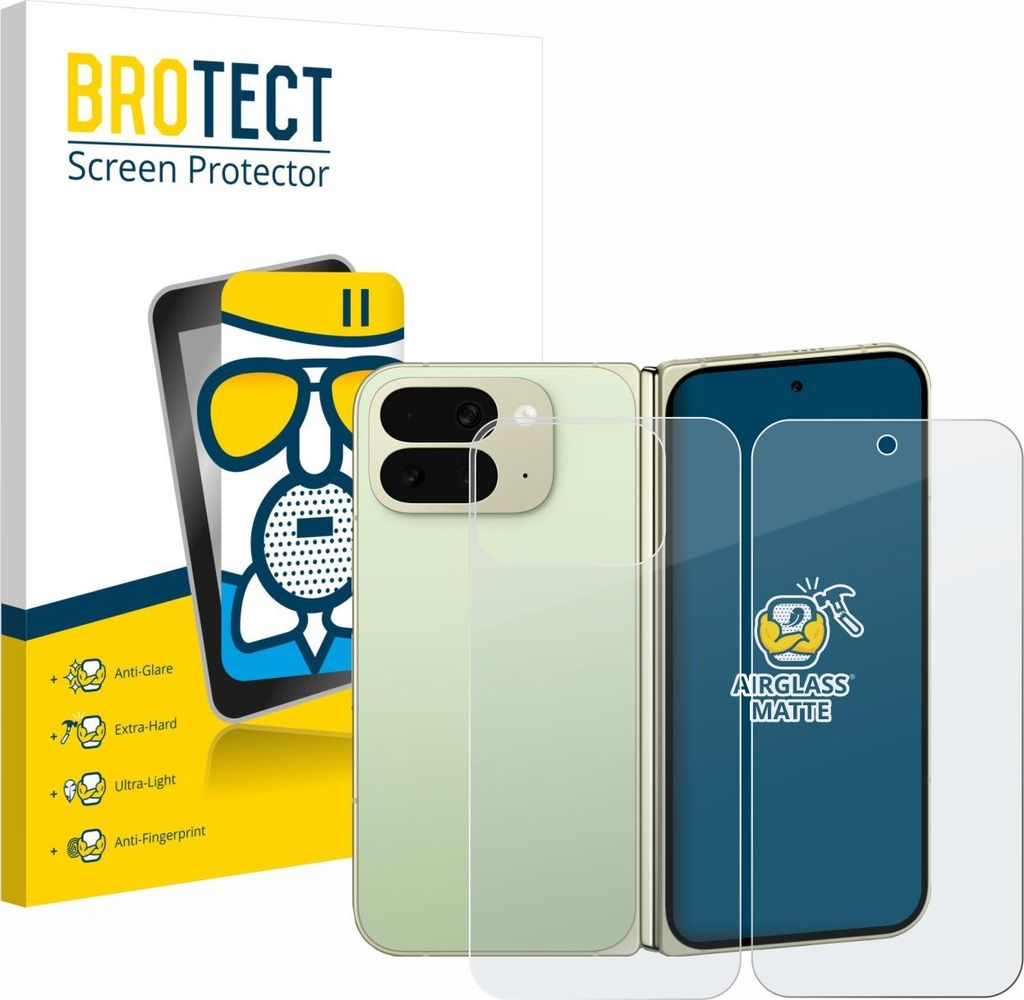 BROTECT Entspiegelungs Schutzglas für Google Pixel 10 Pro Fold (Display+Rückseite) Schutzfolie Panzer Folie Glas Display Schutz matt