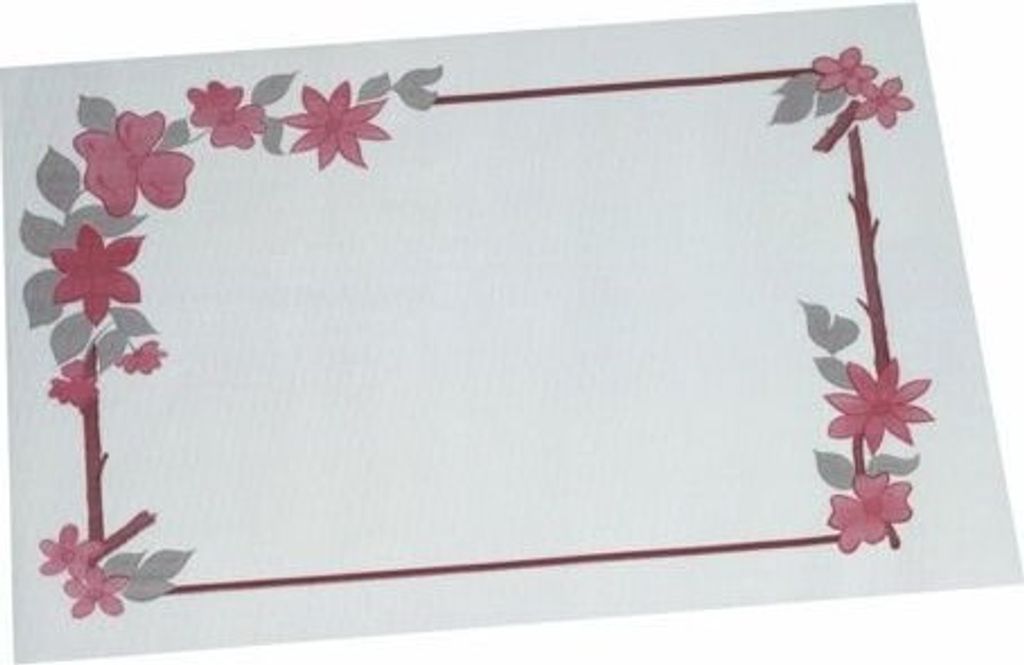 Papstar Tischsets, Papier 30 cm x 40 cm weiß "Blumenranke", Produktbild 
