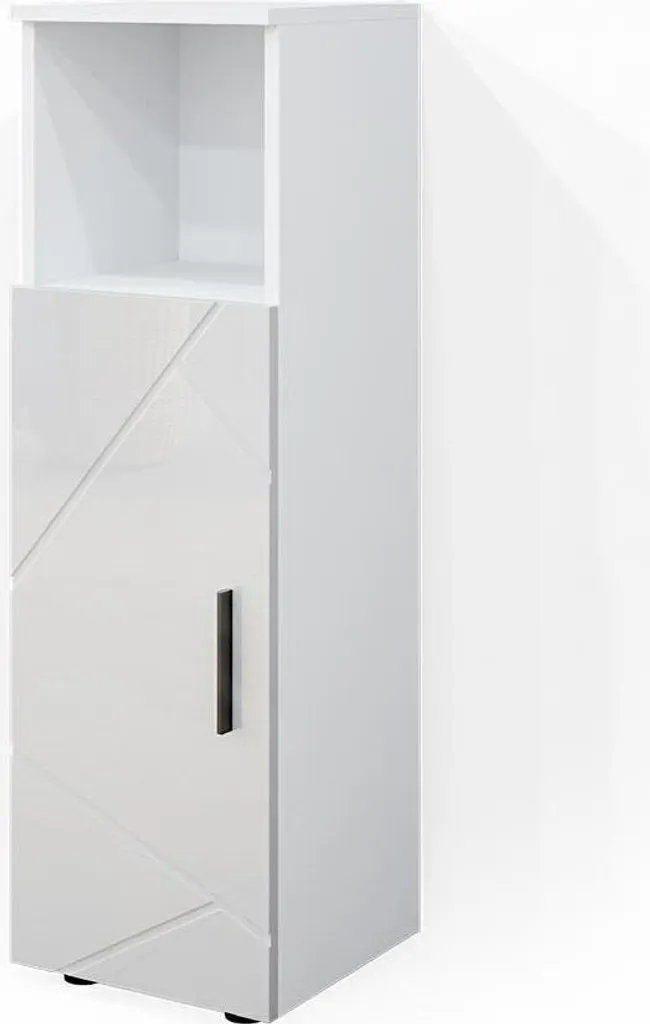 Mobiletto Bagno Vicco Irma Bianco Lucido 30x95cm Facile Montaggio