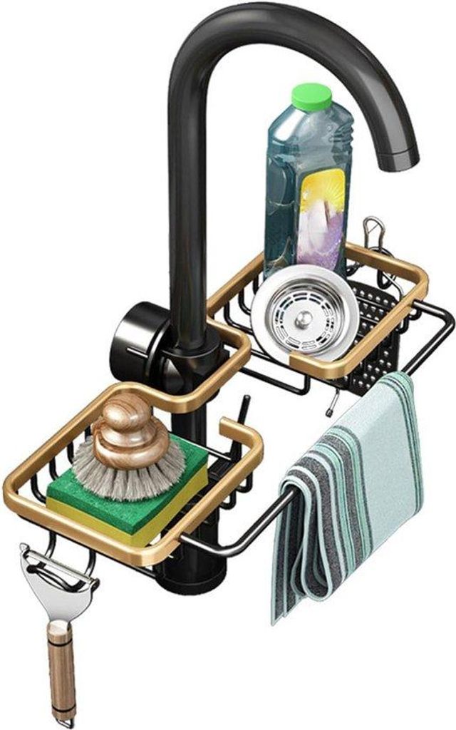 Duschkabine-Organizer, Sponshalter, Küche, Sponshalter, Spülbecken, Platte für Dusche ohne Bohren, Spülbeckenorganizer für Caddy, Spongen, Ges...