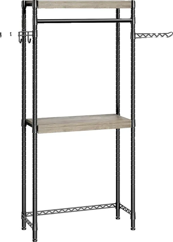 Rayonnage de stockage modulaire et robuste en métal gris avec 5 niveaux