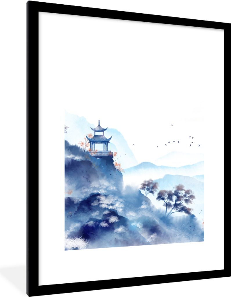 MuchoWow® Gerahmtes Poster Malerei - Ölfarbe - Natur 60x80 Produktbild 
