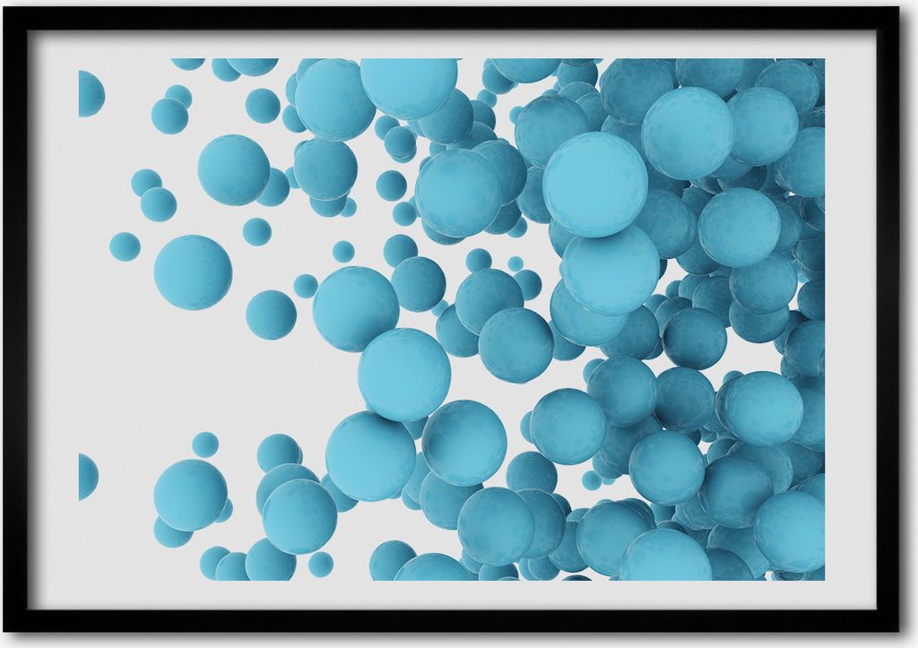 Bild - Bilder - Bilderrahmen - 70 cm x 50 cm - MDF-Rahmen, Wandkunst Abstraktion Kugeln