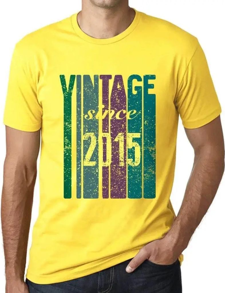 Herren Grafik T-Shirt Jahrgang seit 2015 – Vintage Since 2015 – Geschenk 9. Geburtstag Jahrestag 9 Jahre Jubiläum 9 Jährige Mann Jahrgang 201...