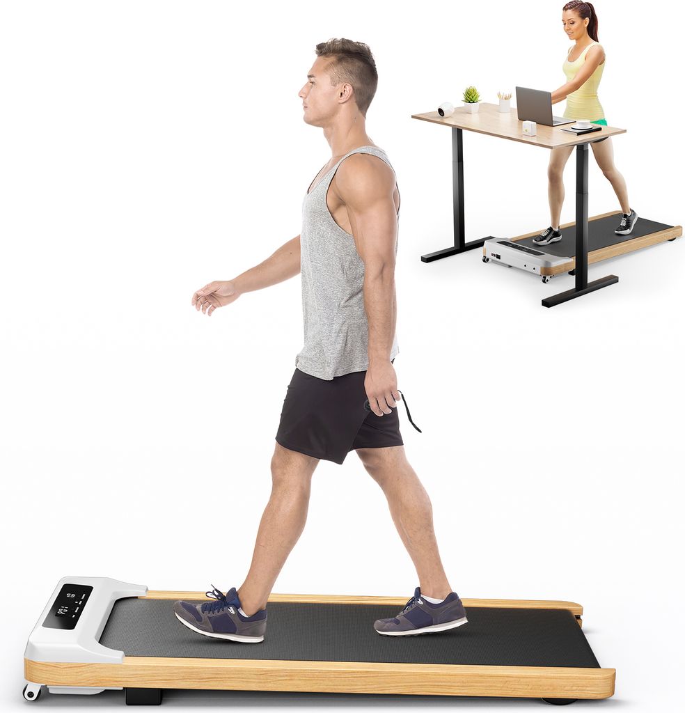 COSTWAY Laufband für unter dem Schreibtisch, Walking Pad mit Fernbedienung, LED-Anzeige & 15 voreingestellten Programmen