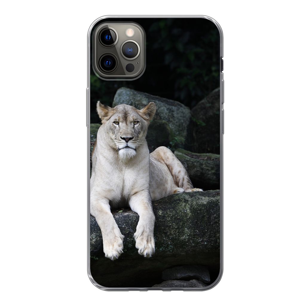 MuchoWow Handyhülle Schutzhülle Hülle für iPhone 12 Pro Max Löwe - Wilde Tiere - Porträt Silikon Softcase Handy Hülle - Hartschale