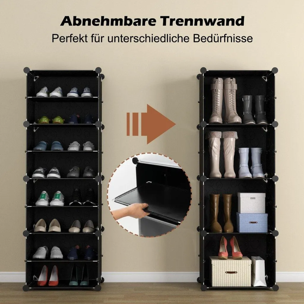 Étagère chaussures 12 cubes extensible avec crochets de côté pratiques - 5