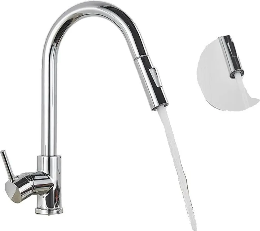 Rubinetto Lavello Oro Nichelato Cromato | Doccetta Estraibile Lusso