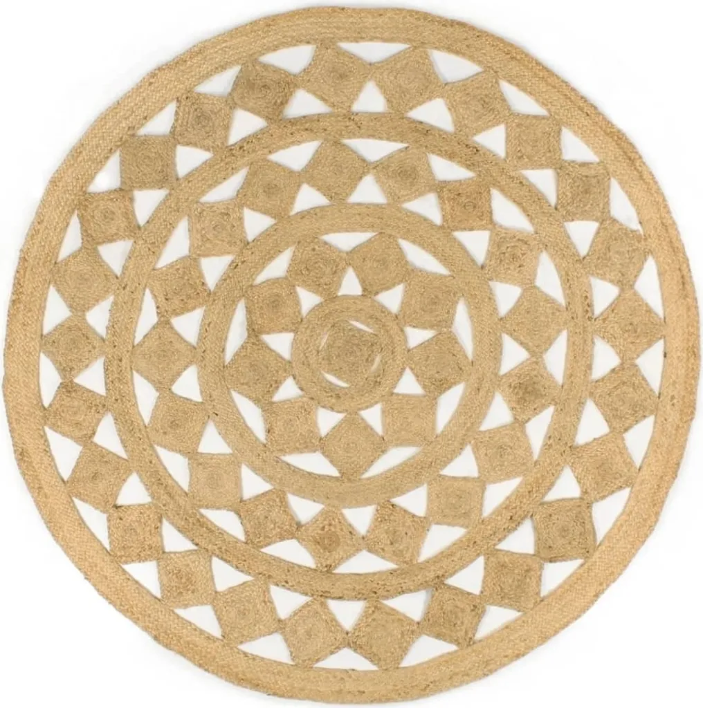 Tapis de salle à manger rond en jute 180 cm - Robuste et Durable