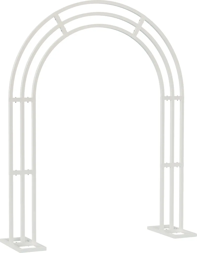 Arche de mariage rectangulaire en métal blanc de 200x260 cm pour fête