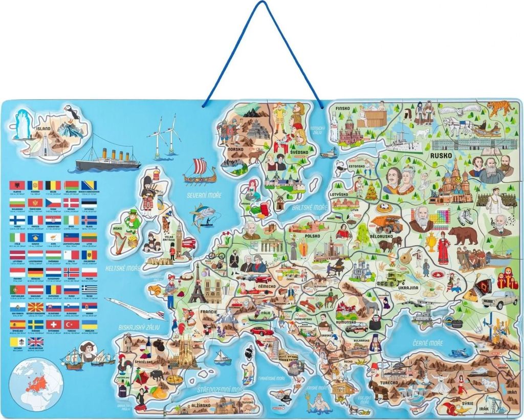 Magnetyczna mapa EUROPY, gra planszowa 3 w 1, w języku Zdjęcie produktu 