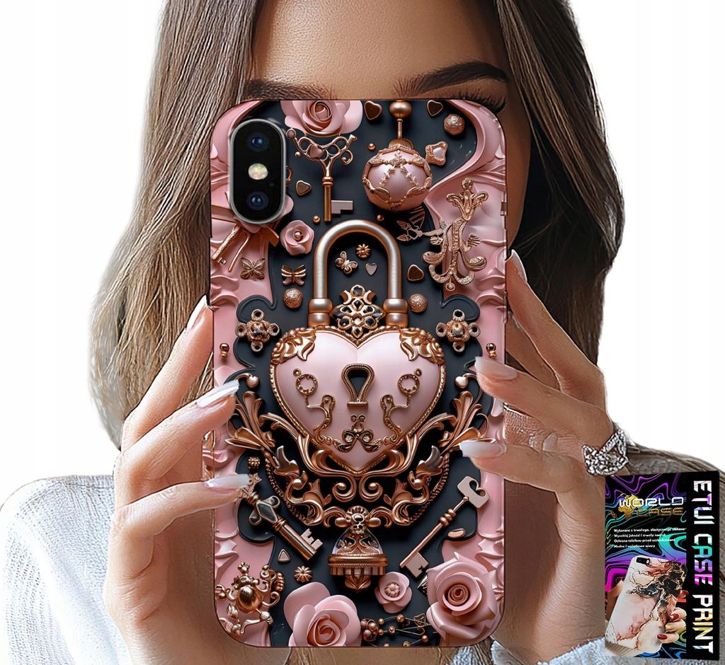 Etui Für Iphone X / Xs - Feminine, Modische Designs, Vorhängeschloss Herz Rose