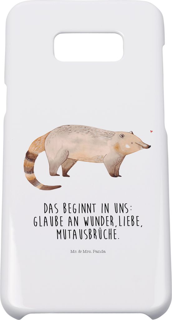 Mr. & Mrs. Panda Samsung Galaxy S8 plus Handyhülle Nasenbär - Weiß - Geschenk, Hülle, Handycover, Nasenbären, Handy, Rüsselbär, Cover, Bär,...