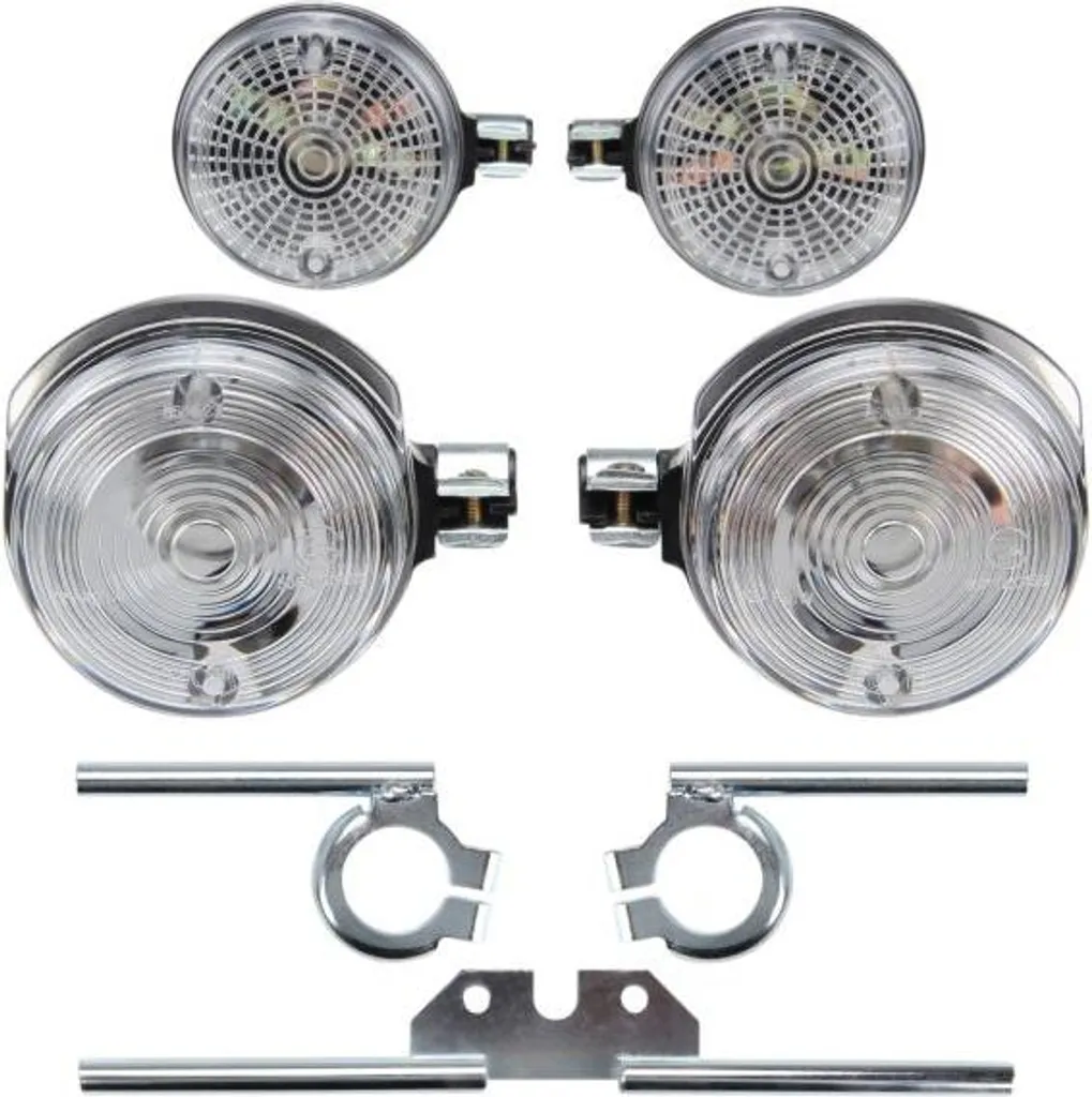 Set 4 Frecce Trasparente Simson S50 S51 + Staffe Zincate 10mm