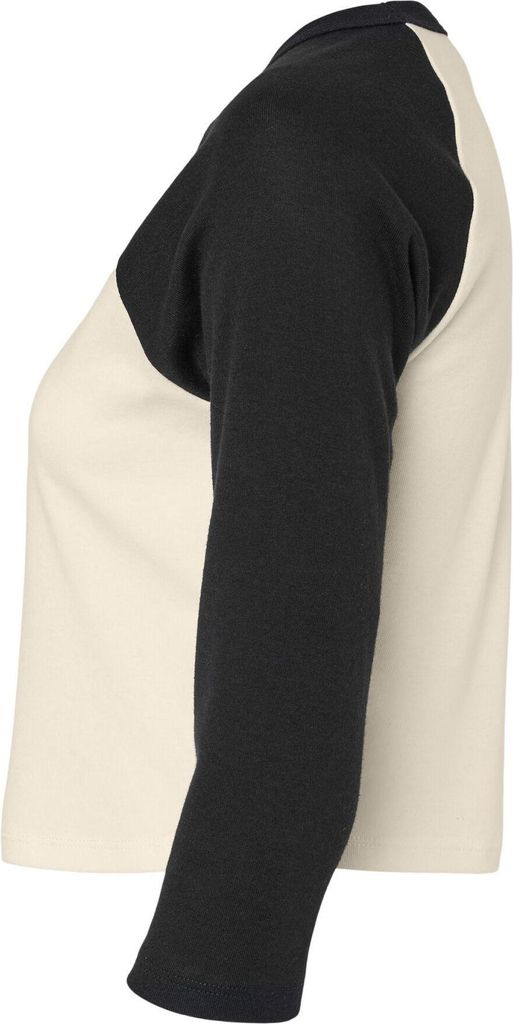 Bella + Canvas - T-Shirt für Damen, Raglanärmel, Mikro Rippen, 3/4 Ärmel BC7246 (XS) (Weiß/Marine)