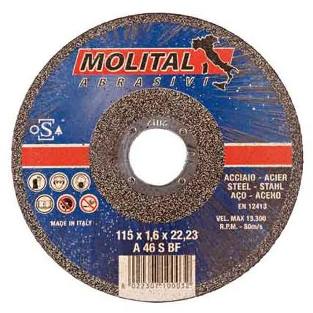 Disque de coupe pour fer fin MOLITAL Ø 115 x 1,0 mm pour meuleuse