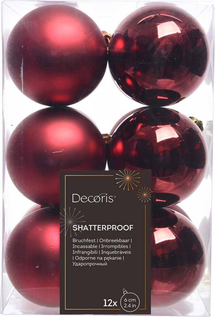 Weihnachtskugeln Kunststoff 6cm 12 Stück - Ochsenblut Produktbild 