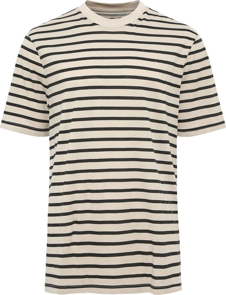 mavi Gestreiftes T-Shirt mit Rundhals und Halb Arm Größe: L