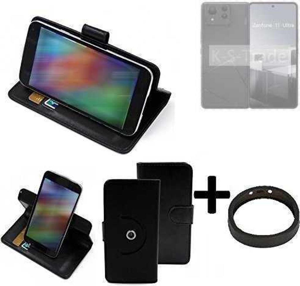 K-S-Trade Case Schutz Hülle kompatibel mit Asus Zenfone 11 Ultra + Bumper Handy Hülle Flipcase Smartphone Cover Handy Schutz Tasche Walletcase