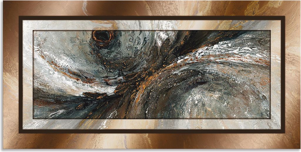 ARTland Wandbild Alu für Innen & Outdoor Gold Abstrakt 2 Größe: 60x30 cm