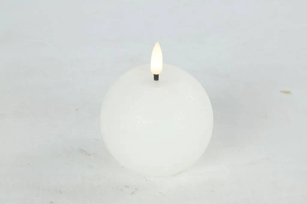 Bougie LED déco pour ambiance zen - Luminaire de table blanc 8x9,5cm