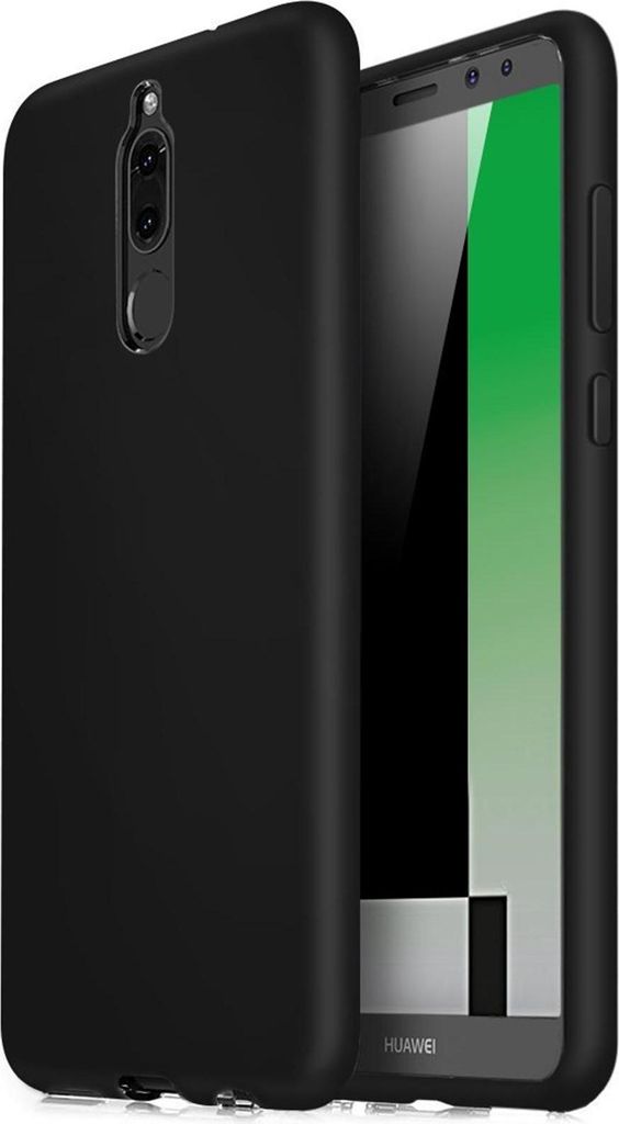 Silikon Hülle für Huawei Mate 10 Lite Schutzhülle Matt Schwarz Backcover Handy Case