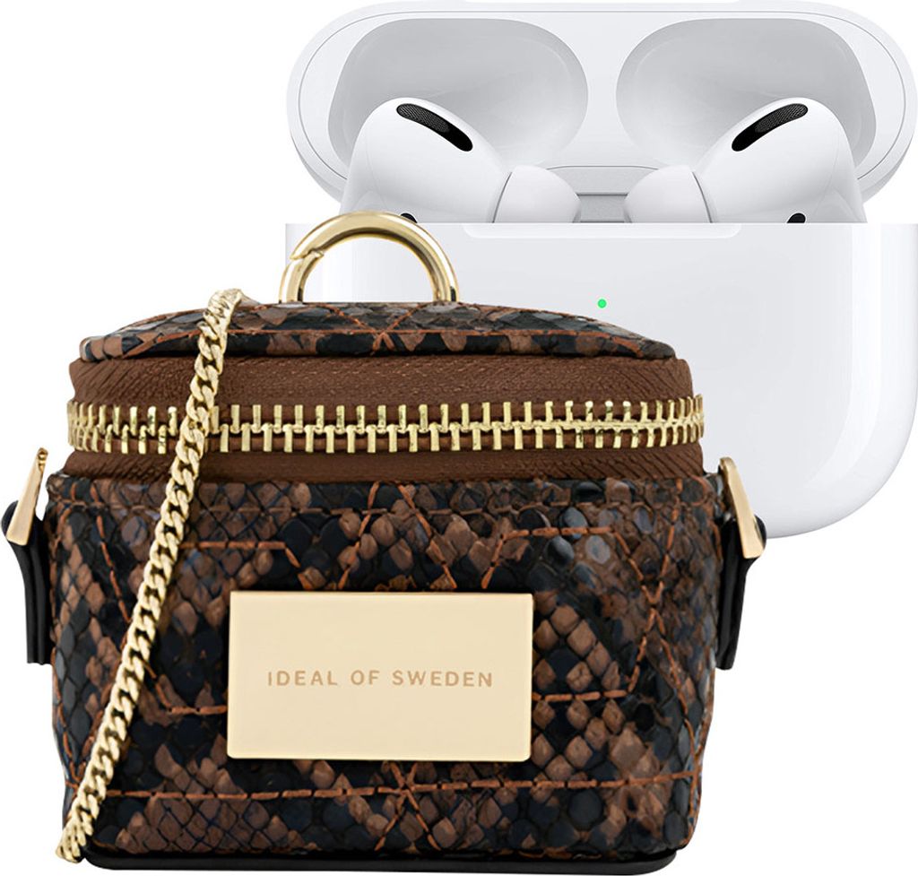 IDEAL OF SWEDEN, Mini-Tasche für AirPods Modell Poppy mit Kette und Karabiner, Braun