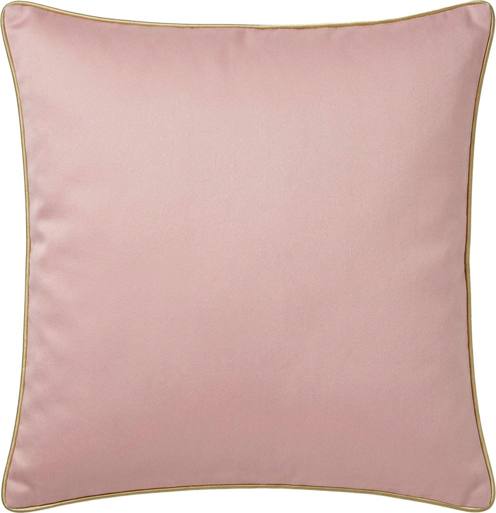 Kissenbezug Satinbaumwolle Queen Hellrosa Mit Goldener Spitze Dekorativ 40X40