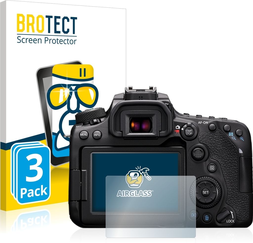 3x BROTECT Schutzglas für Canon EOS 90D Schutzfolie Panzer Folie Glas Display Schutz klar