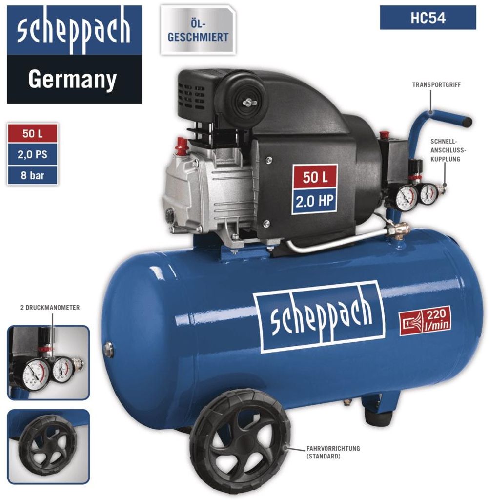 Scheppach Kompressor HC54 scheppach  - 230V 50Hz 1100W - Produktbild 