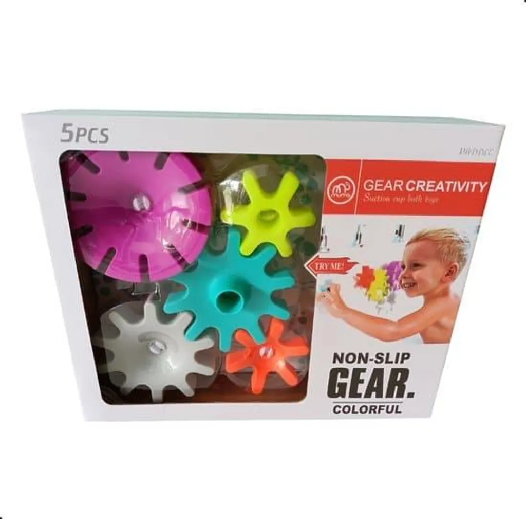Jouets pour le bain 5 roues dentées interactives à ventouses puissantes