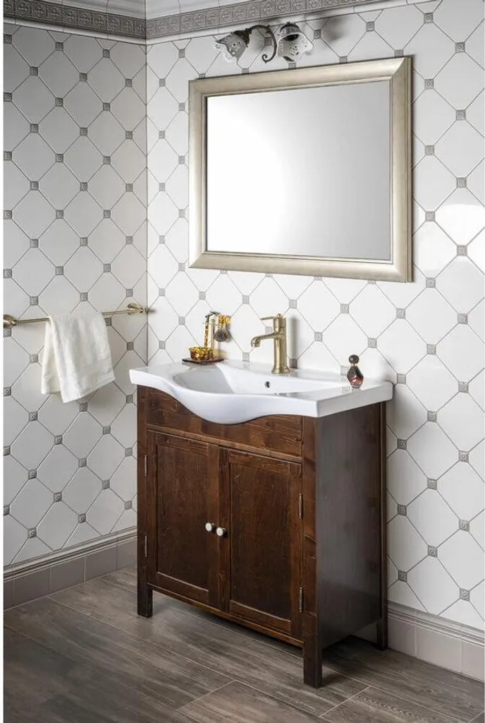ZARA 80 Lavabo Bagno Ceramica 79,5x46 cm - Alta Resistenza Bianco