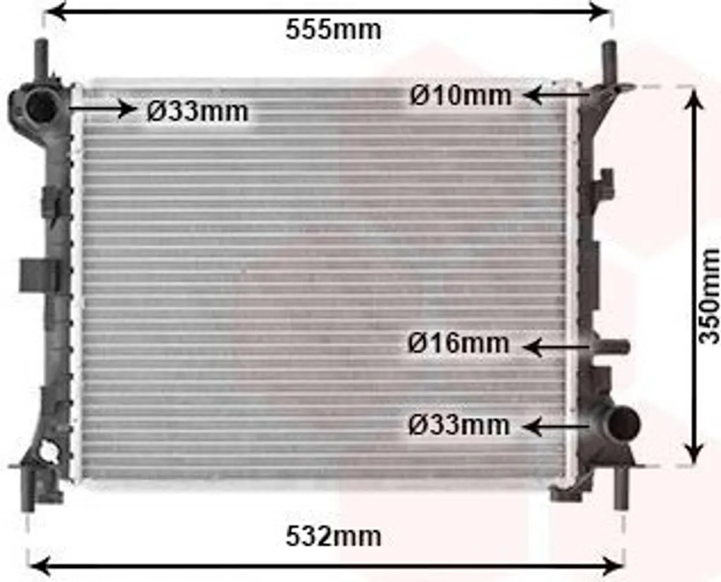 Radiateur moteur Ford Focus 18002263 VAN WEZEL en aluminium résistant