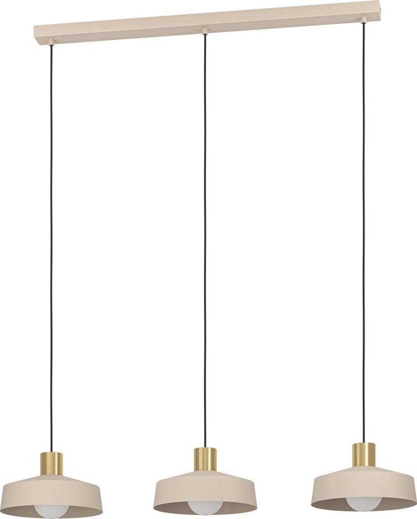 Pendelleuchte 'Valdiola' sandfarben/messing geb. Produktbild 