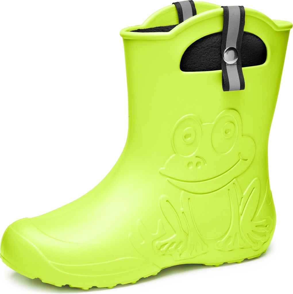Damen federleichte EVA Gummistiefel Regenschuhe gefüttert LA-CA-FrogWom265 (Limone, 40/41)