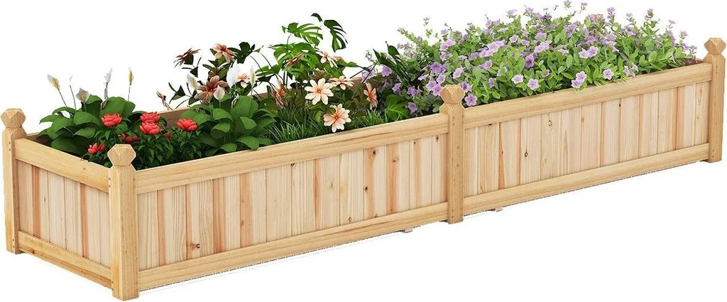 Jardinière bois anti-pourrissement avec séparateur pour jardin sain
