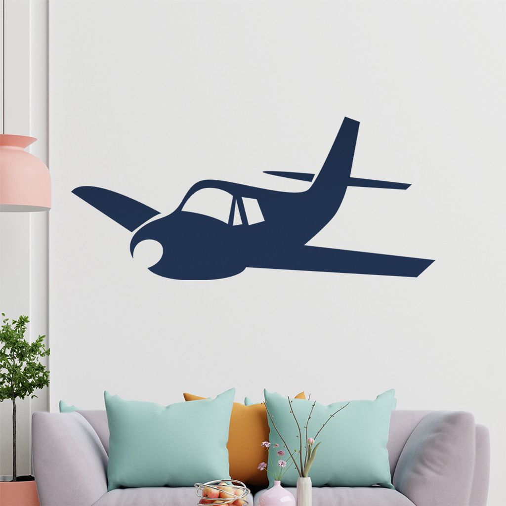 KIWISTAR Propellerflugzeug - Fliegen Flugzeug Wandtattoo in 6 Größen - Wandaufkleber Wall Sticker - Dekoration, Küche, Wohnzimmer, Schlafzimmer,...