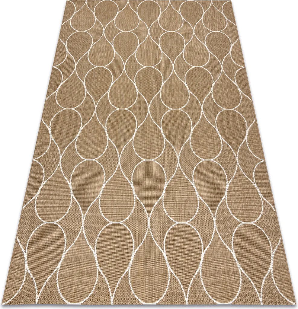 Tapis naturel en sisal tissé plat beige et paille format 80x150 cm