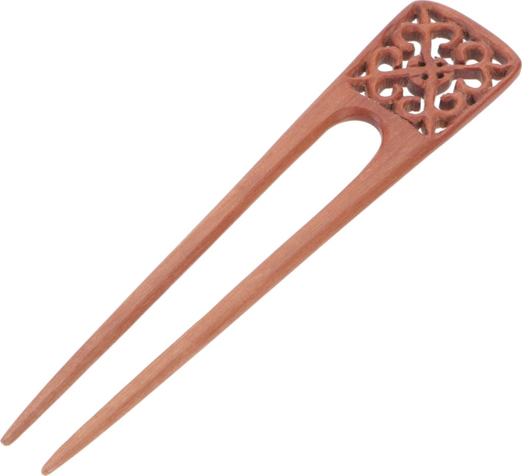 Ethno Holz Haarspange, Boho Haarnadel, Haarforke - Ornament, Braun, Haarspangen, Haarschmuck