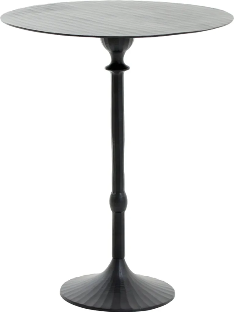 Bout de Canapé Noir JANNA Ø50x60cm - Table d'appoint Salon et Chambre