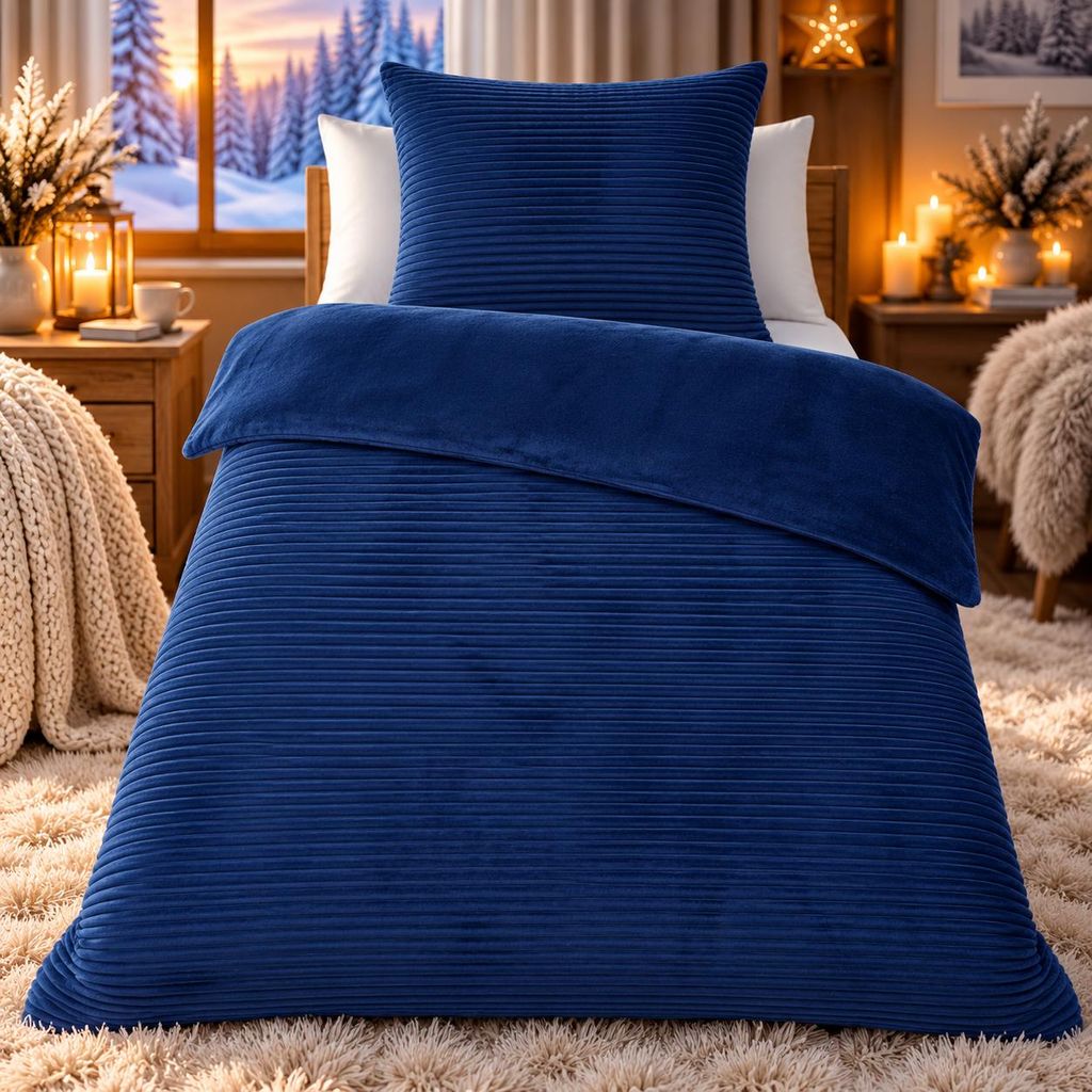 Bettwäsche Winter Flausch Cashmere Touch Uni Wende warm 2 Produktbild  KI-generiertes Bild