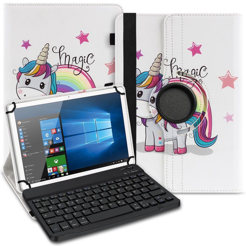 Tablet Tasche Tastatur für Samsung Galaxy Tab S11 S10 S9 FE Hülle Schutzhülle BluetoothFarbe Uni 360 Taschen:Motiv 14