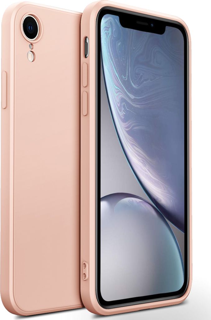 iPhone XR Hülle, LaimTop Slim Liquid Silikon Gel Gummi Stoßfest Anti-Scratch Schutzhülle für iPhone XR Rosa
